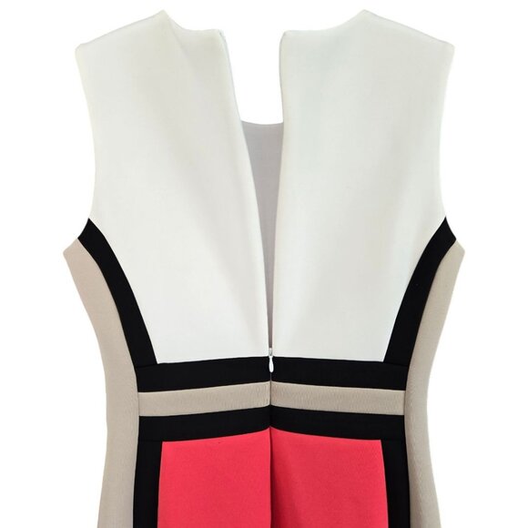 Calvin Klein Colorblock Sheath Dress Size 8 Sleeveless Womens Knee Length Shift - Picture 5 of 7